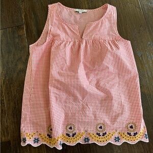 Madewell gingham with embroidery hem
